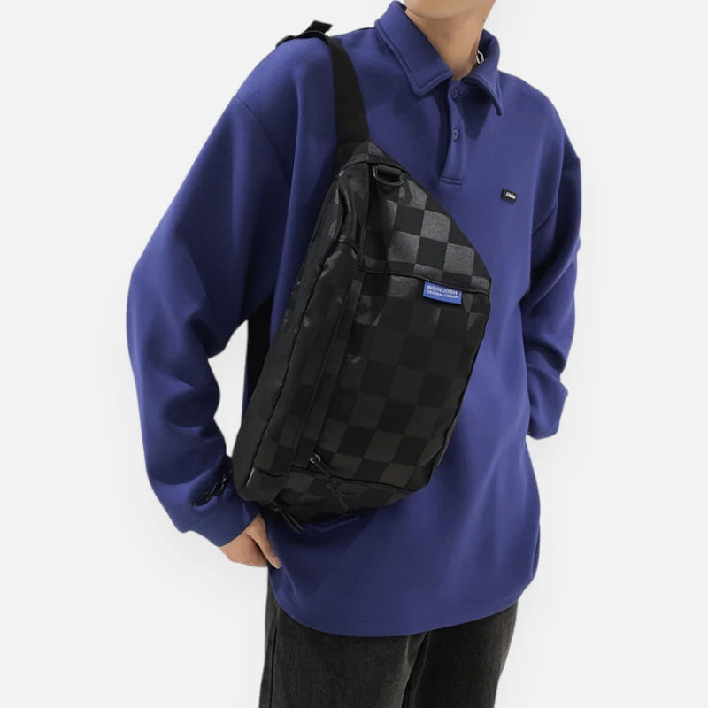 Grand sac banane à damier tendance Alixia