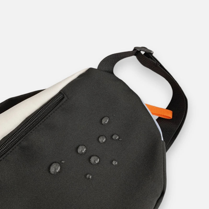 Grand sac banane en tissu bi-color Laurette