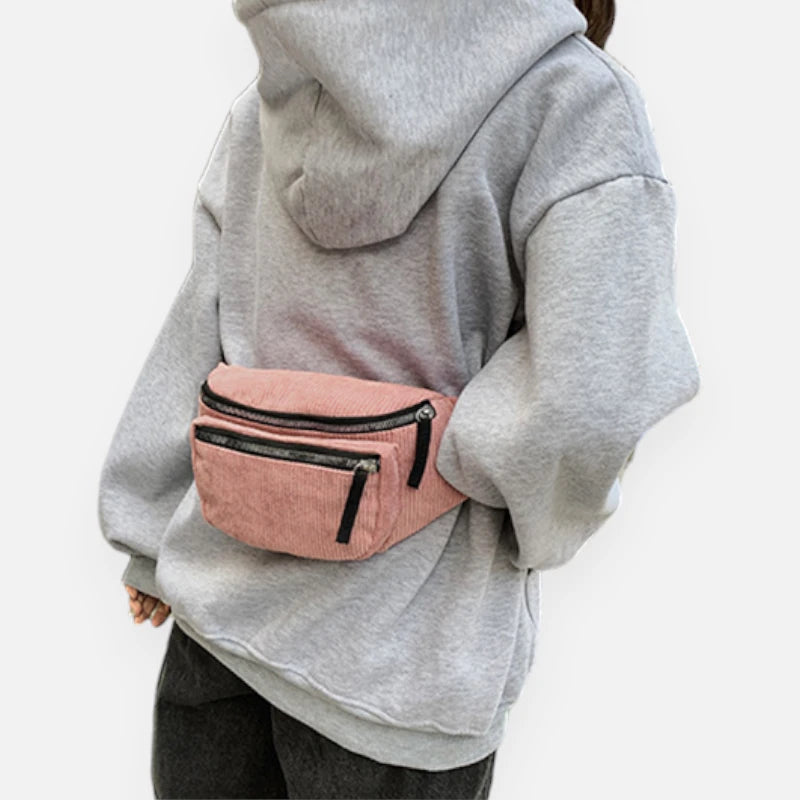 Sac banane velours tendance Céleste