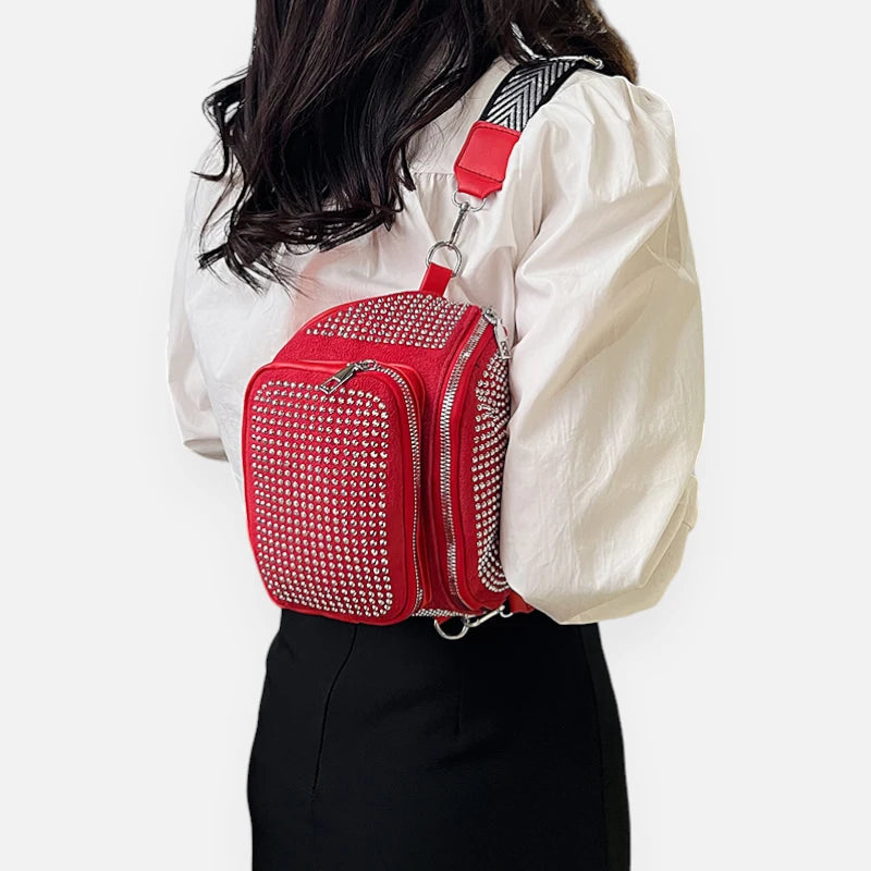 Sac banane chic à bandoulière avec strass Coraline