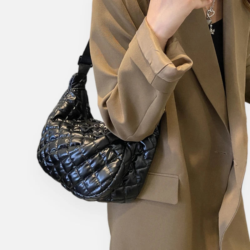 Sac banane métallisé en nylon matelassé Marianne