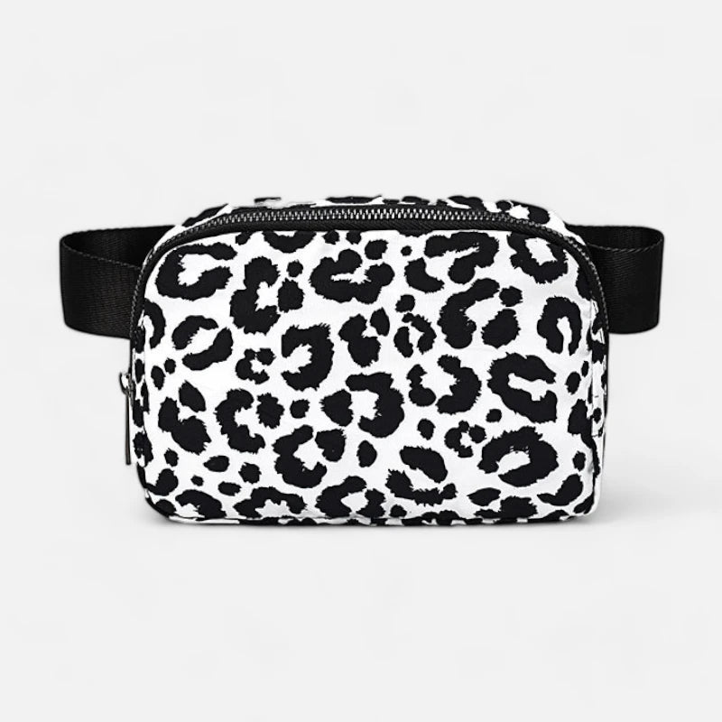 Sac banane léopard rectangulaire en tissu Élisa