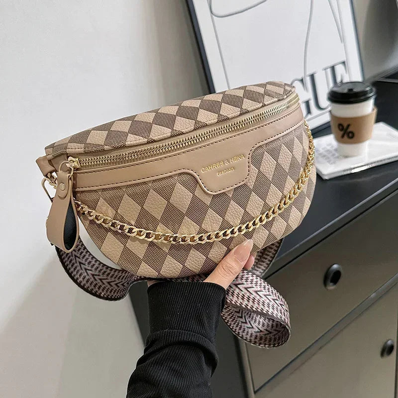 Sac banane bandoulière avec chaîne doré Paulette