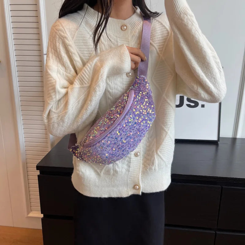 Grand sac banane sequin tendance Cassandre