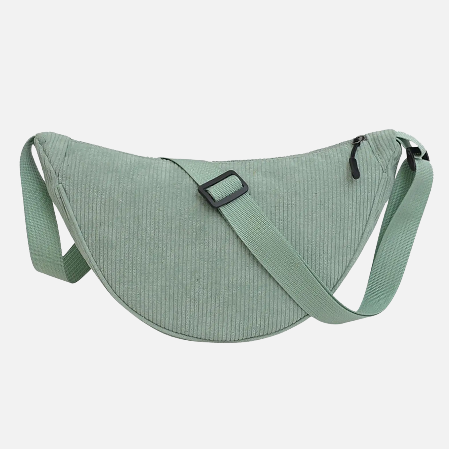 Sac banane demi-lune en velours Albertine