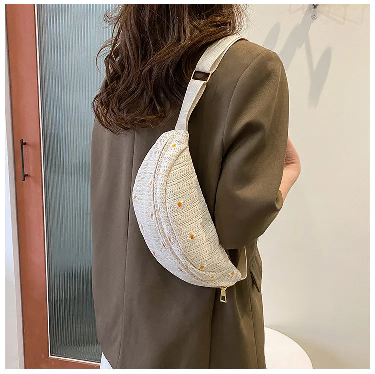 Sac banane en toile tendance à motif floral Félicie