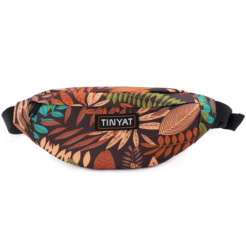 Sac banane tissu à motif feuillage tendance Camilla