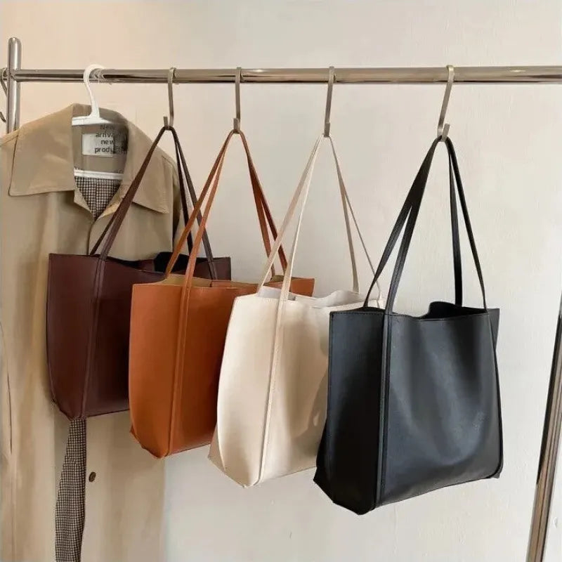 Grand sac à main cabas souple avec pochette assortie Amandine