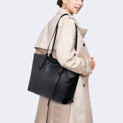 Grand sac à main cabas grainé Clara