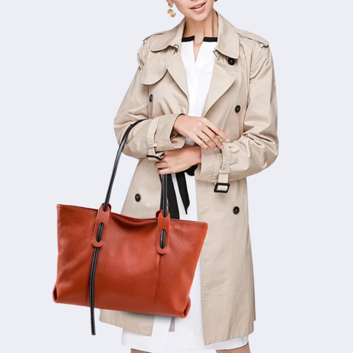 Grand sac à main cabas grainé Clara