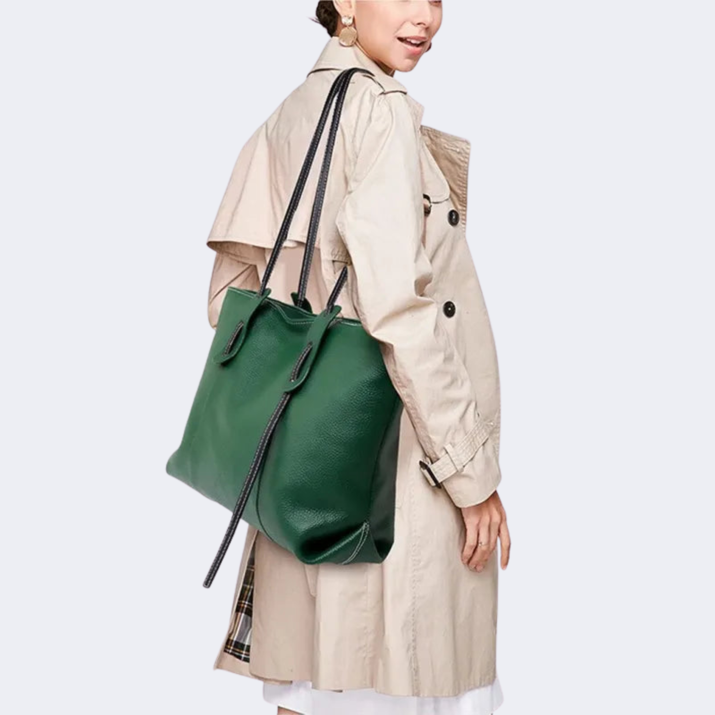 Grand sac à main cabas grainé Clara