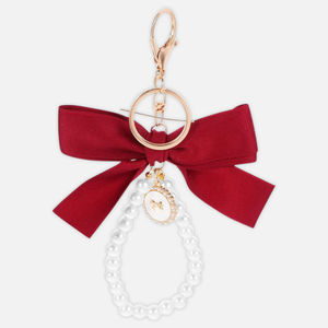 Charm Nœud et Perles Élégance – Accessoire de sac