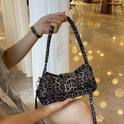 Petit sac à main épaule motif léopard avec bandoulière amovible Bertille