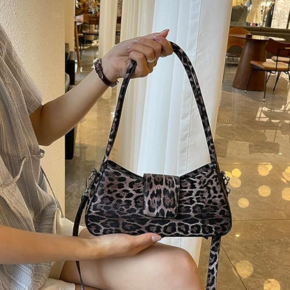 Petit sac à main épaule motif léopard avec bandoulière amovible Bertille
