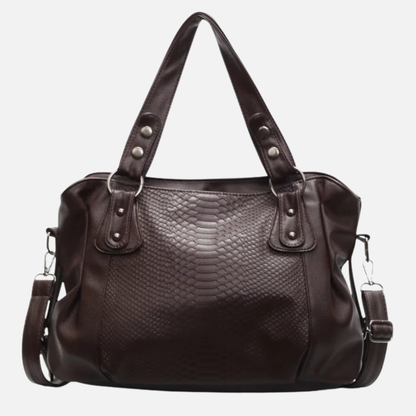 Grand sac à main bandoulière de cours imitation croco Soline