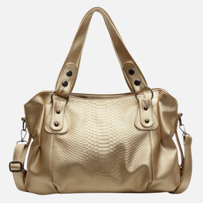 Grand sac à main bandoulière de cours imitation croco Soline