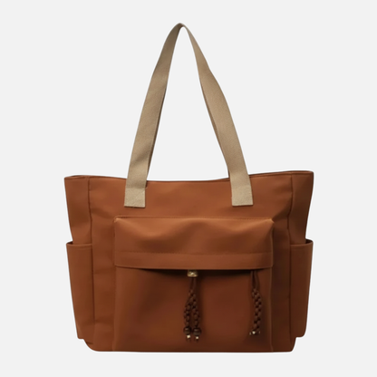 Grand sac à main cabas multipoches en toile Célestine