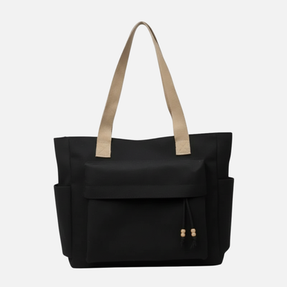 Grand sac à main cabas multipoches en toile Célestine