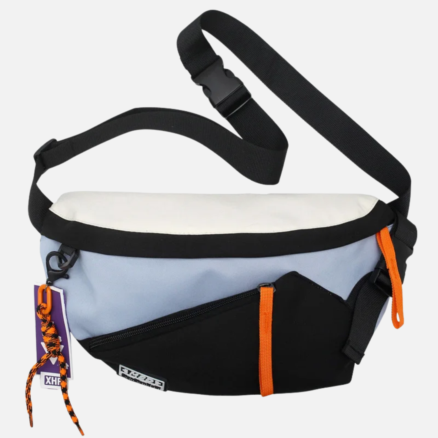 Grand sac banane en tissu bi-color Philomène