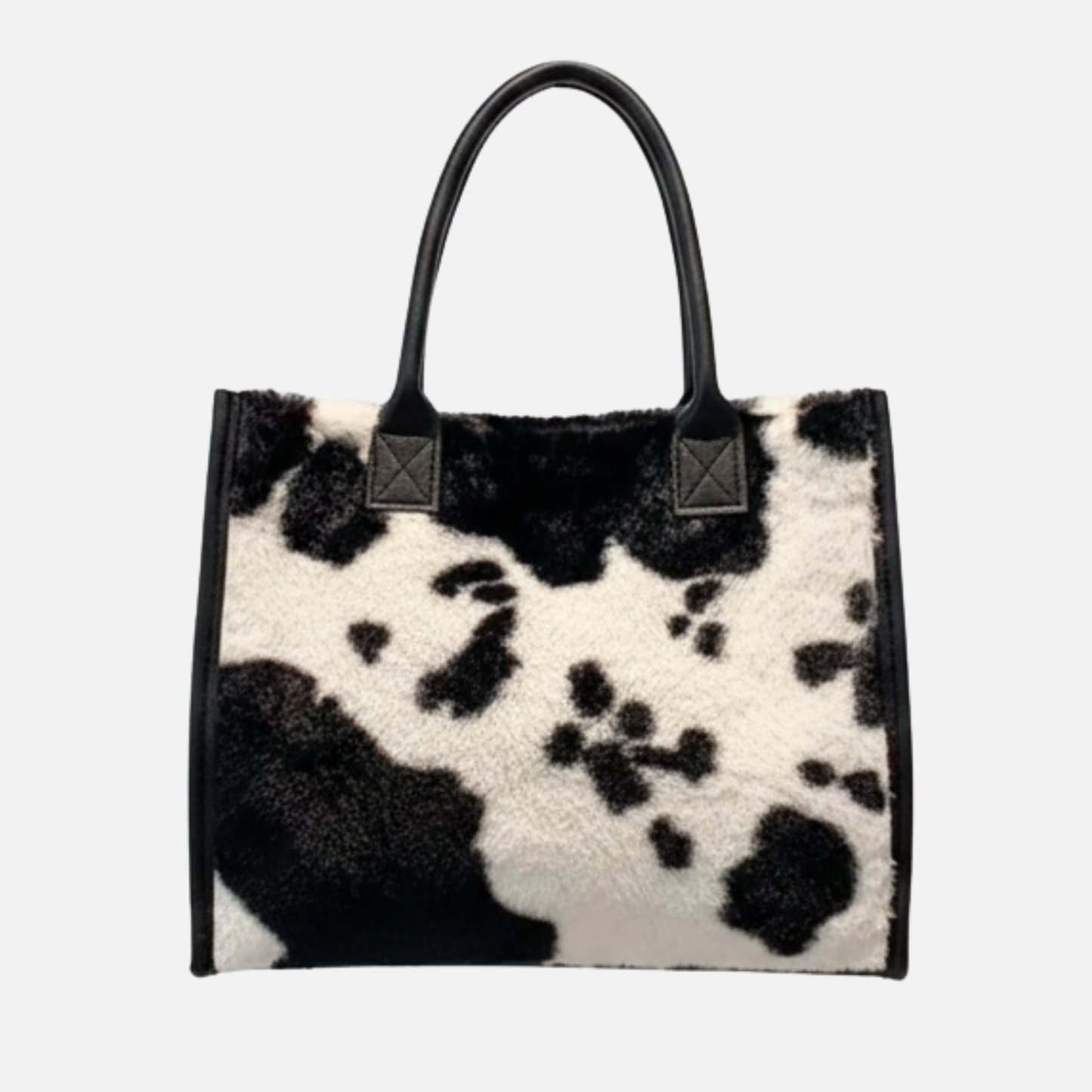 Grand sac à main cabas en fourrure à motifs au design hivernal Éléonore