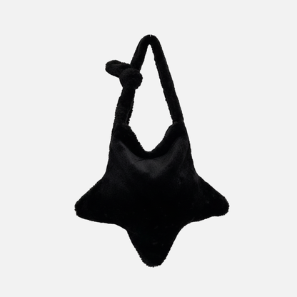 Grand sac à main cabas en peluche imprimé léopard et étoile Stella