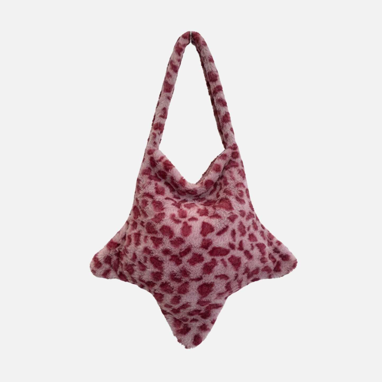 Grand sac à main cabas en peluche imprimé léopard et étoile Stella