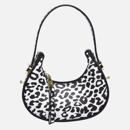 Petit sac à main bandoulière léopard au style Y2K et tendance Thaïs