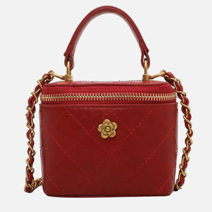 Petit sac à main bandoulière cubique matelassé au finition doré Victoria