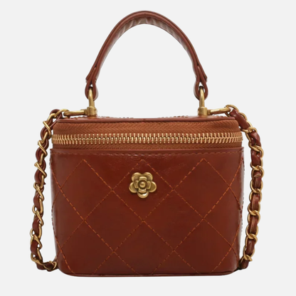 Petit sac à main bandoulière cubique matelassé au finition doré Victoria