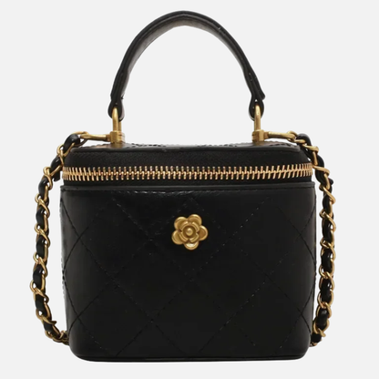 Petit sac à main bandoulière cubique matelassé au finition doré Victoria