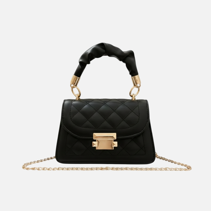 Petit sac à main matelassé à rabat avec bandoulière doré Sofia