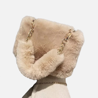 Petit sac à main bandoulière en fourrure douce et Aliénor