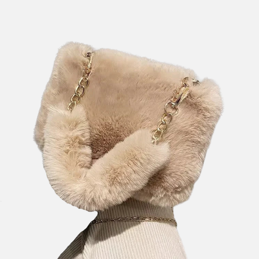 Petit sac à main bandoulière en fourrure douce et Aliénor