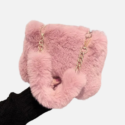 Petit sac à main bandoulière en fourrure douce et Aliénor