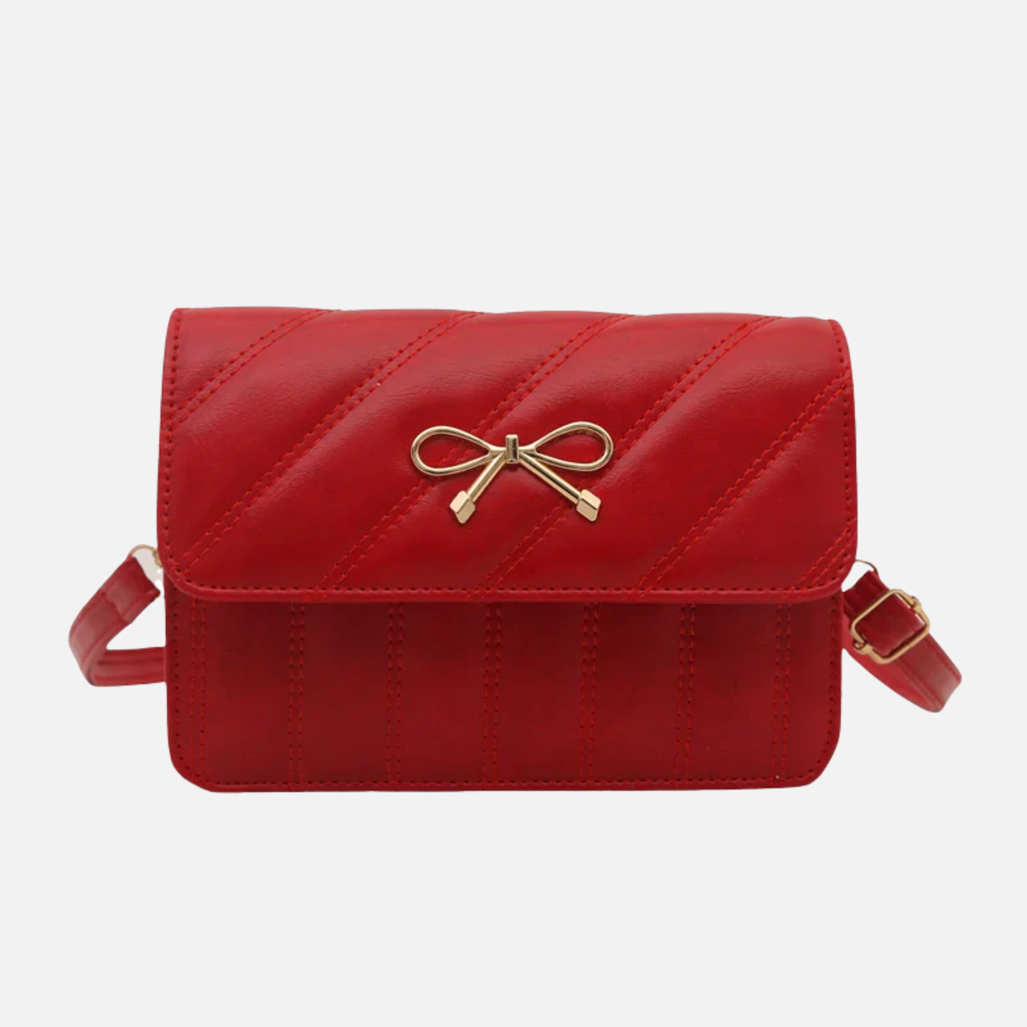 Petit sac à main bandoulière carré nœud papillon en cuir élégant et chic Gersende