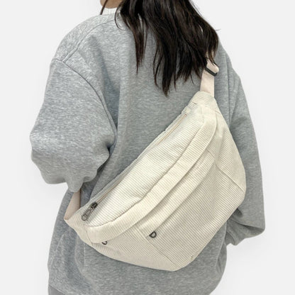 Sac banane XL en velours côtelé Iris