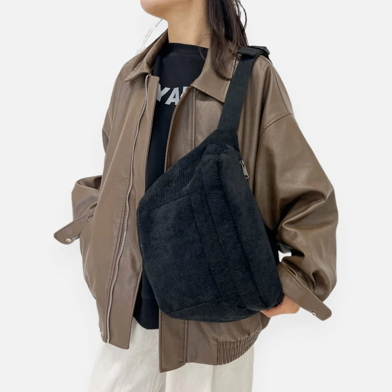 Sac banane XL en velours côtelé Iris