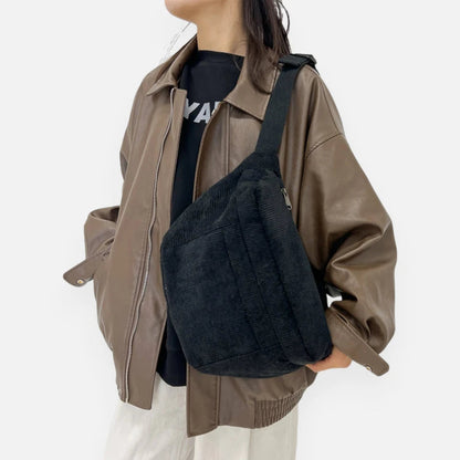 Sac banane XL en velours côtelé Iris