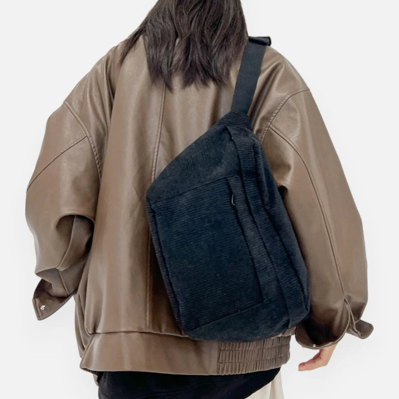 Sac banane XL en velours côtelé Iris