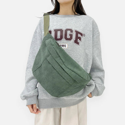 Sac banane XL en velours côtelé Iris