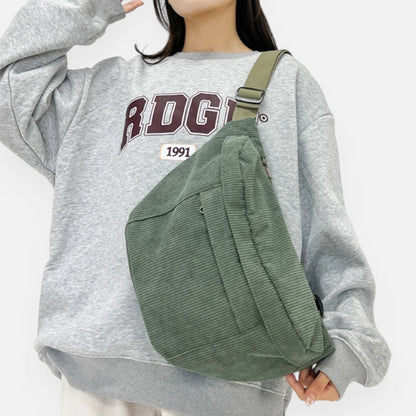 Sac banane XL en velours côtelé Iris