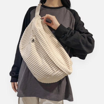 Grand sac banane velours côtelé Zoé