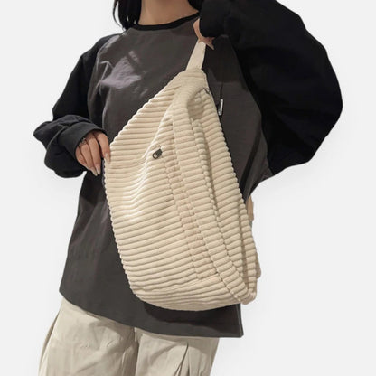 Grand sac banane velours côtelé Zoé