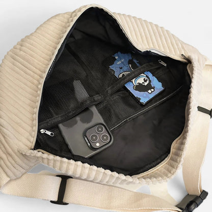 Grand sac banane velours côtelé Zoé