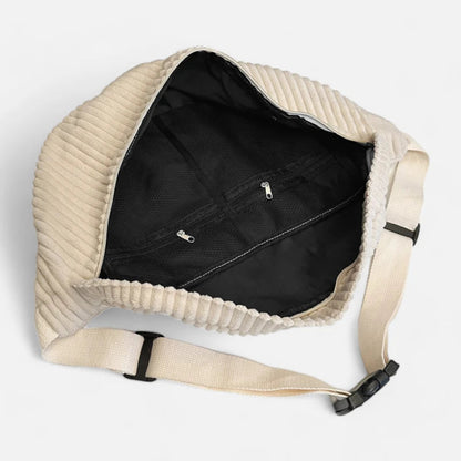 Grand sac banane velours côtelé Zoé