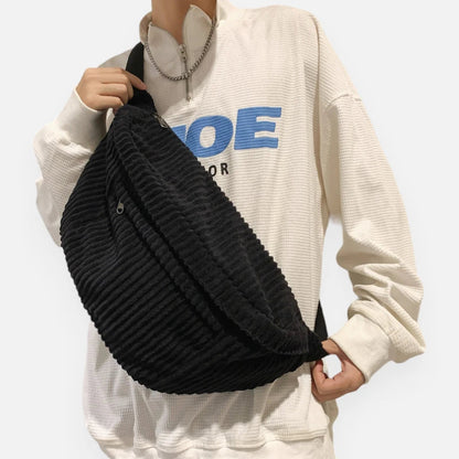 Grand sac banane velours côtelé Zoé