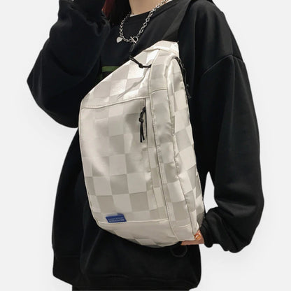 Grand sac banane à damier tendance Héloïse