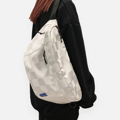 Grand sac banane à damier tendance Héloïse