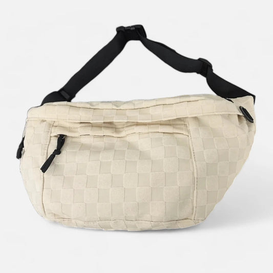Sac banane XL en tissu à damier Jacqueline