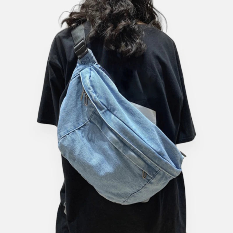 Sac banane XL en jean tendance Adeline